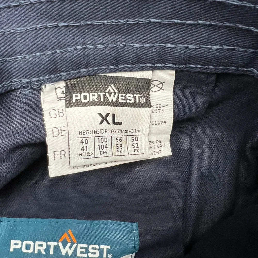 Portwest Bizweld Mens XL Navy Blue Flame Resistant Cargo Work Pants FR BZ31